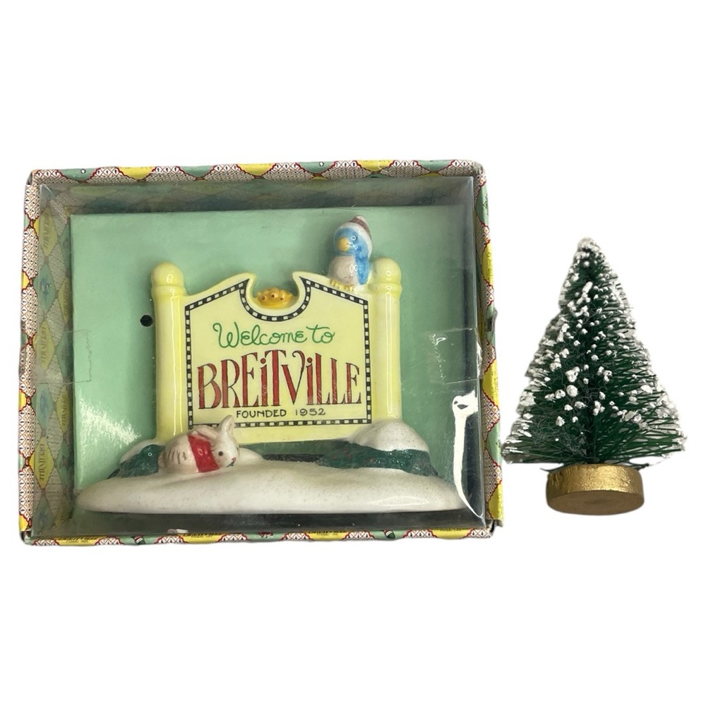 Mary Engelbreit Breitville City Sign with Christmas Tree